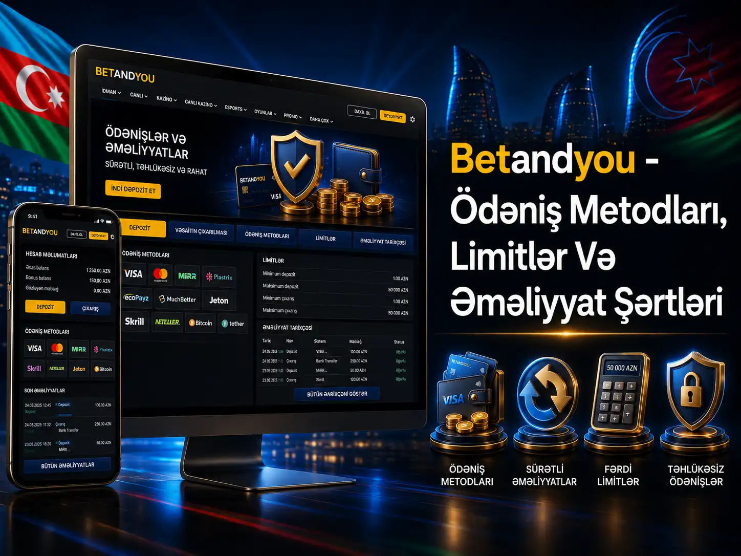 Ödəniş Metodları, Limitlər Və Əməliyyat Şərtləri